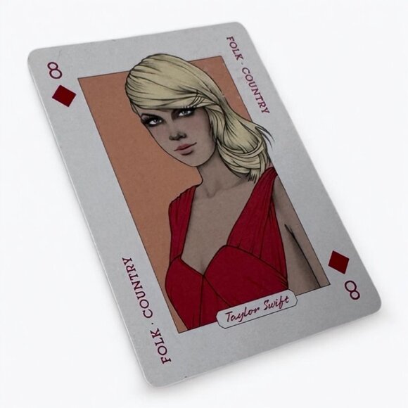 Taylor Swift Playing Card 8 of Diamonds - Picture 1 of 2